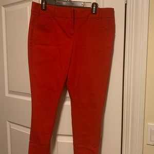 The Limited red ankle pant. Stretch Petite